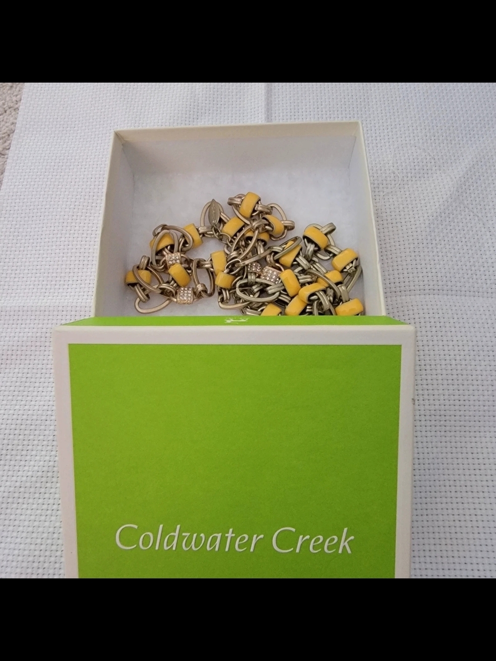 Coldwater Creek Yellow and Silver Chain Bracelet